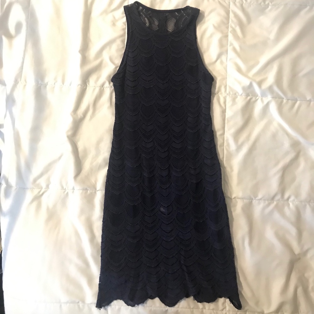 Nightcap navy scallop dress